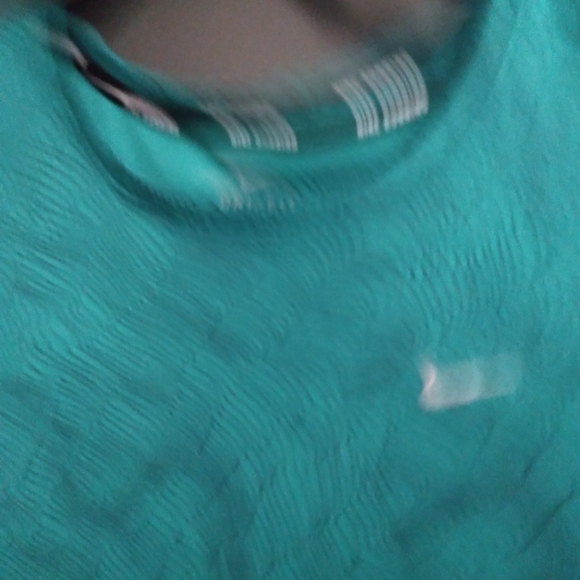 nike running dri-fit work out top. Ladies size Medium. Black and green stripe. - Picture 2 of 3